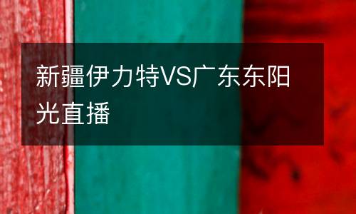 新疆伊力特VS广东东阳光直播